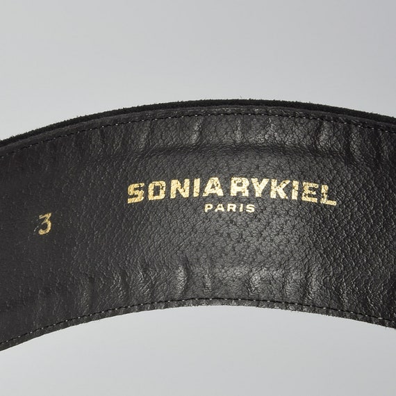 Medium Sonia Rykiel Leather Belt Rhinestone Black… - image 10