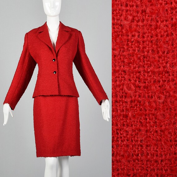 two piece red suit