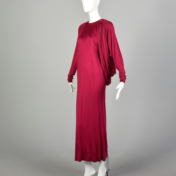 Small 1980s Missoni Formal Silk Jersey Gown Fuchs… - image 2