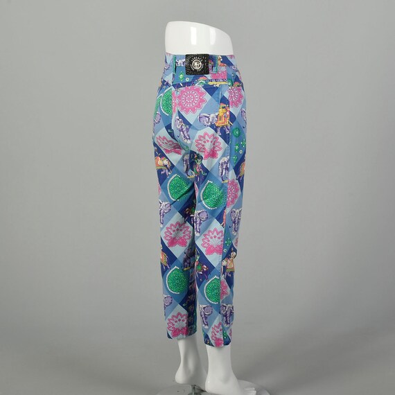 Small 1990s Versace Pants Couture Purple Elephant… - image 5
