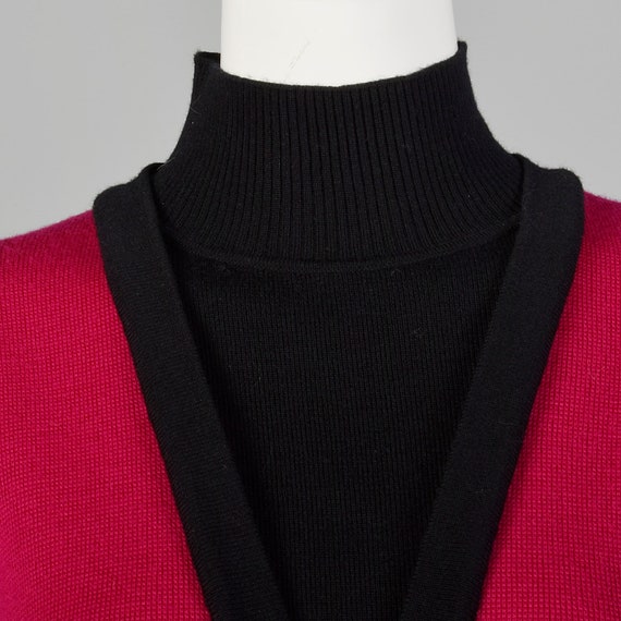 XL Ferragamo Pink Sweater 1990s Designer Turtlene… - image 6