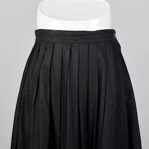 1990s Anne Klein A Line Black Skirt with Embroidered Border