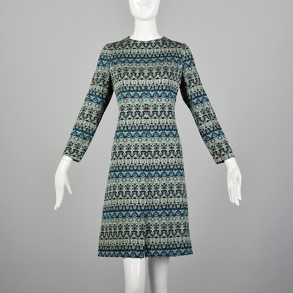 Attributed to Pierre Balmain Medium 1970s Blue Dre
