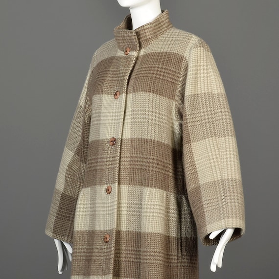 80s Coat Albert Nipon Winter Coat Plaid Coat Stri… - image 10