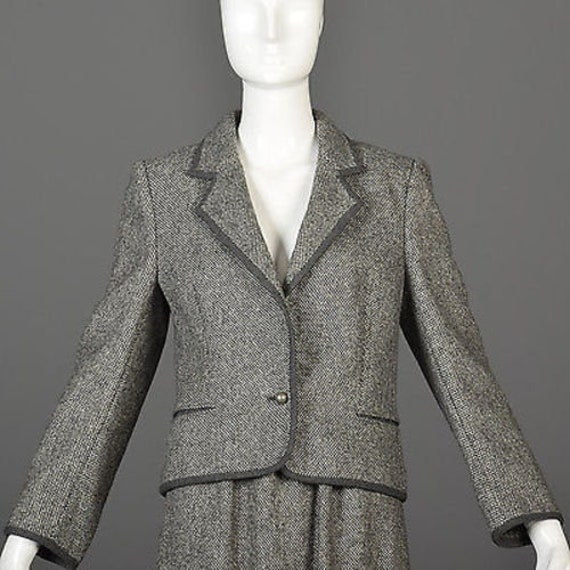 Louis Feraud Suit Louis Faraud Skirt Suit Gray Tw… - image 8