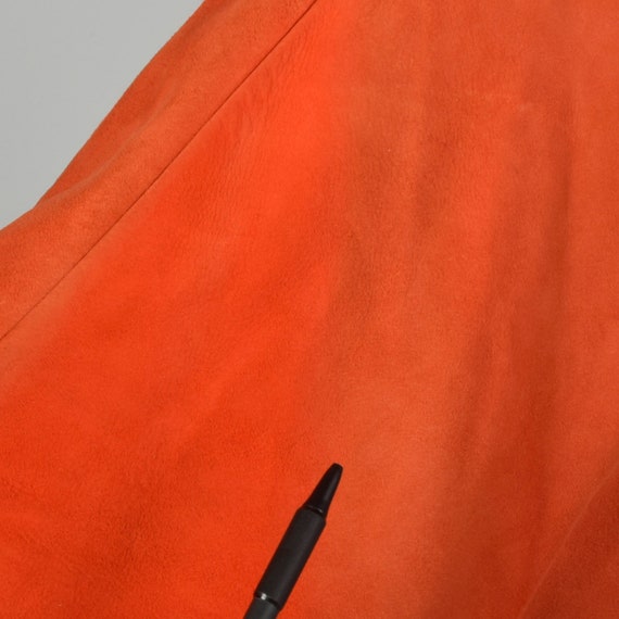 1960s Mod Orange Suede Leather Cape Toggle Closur… - image 10