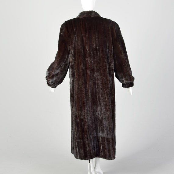 XL Fur Coat Mink Full Length Chocolate Brown Long… - image 3