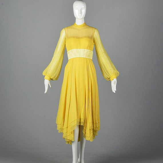 yellow chiffon dress