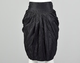 Small Lolita Lempicka 1990s Black Skirt Silk Mini