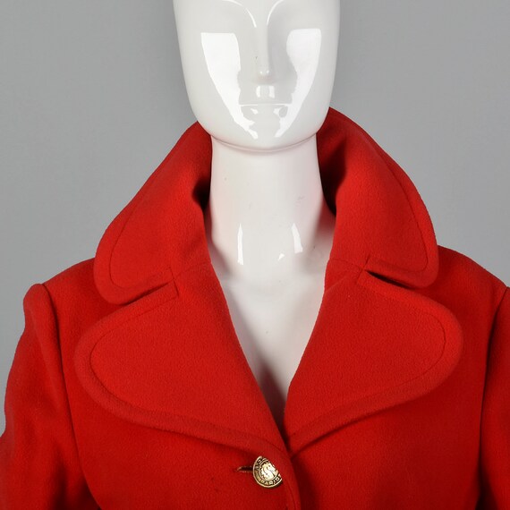 1960s Pierre Cardin Red Coat Mod Designer heavywe… - image 5