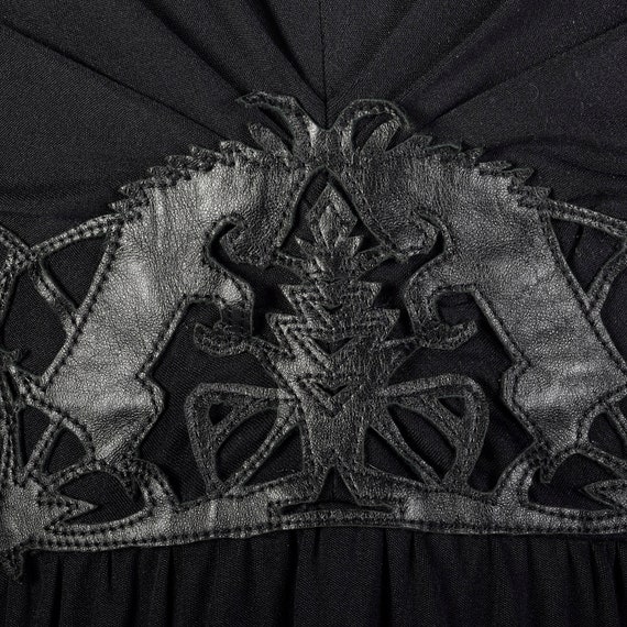 Large Cacharel Black Dress Silk Jersey 1990s Desi… - image 7