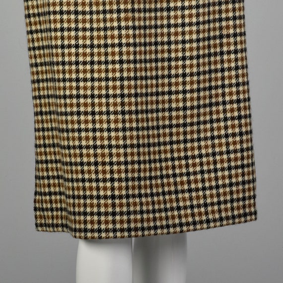 XXS 1960s Brown Plaid Skirt Suit Button Front Jac… - image 8