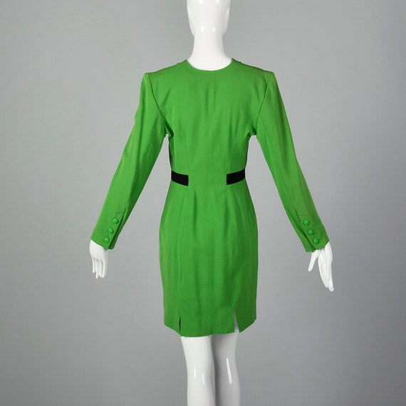 Small Claude Montana 1980s Green Dress Vintage Cl… - image 5