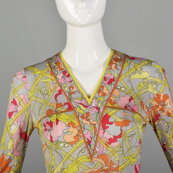 XXS 1960s Emilio Pucci Dress Signature Print Long… - image 5
