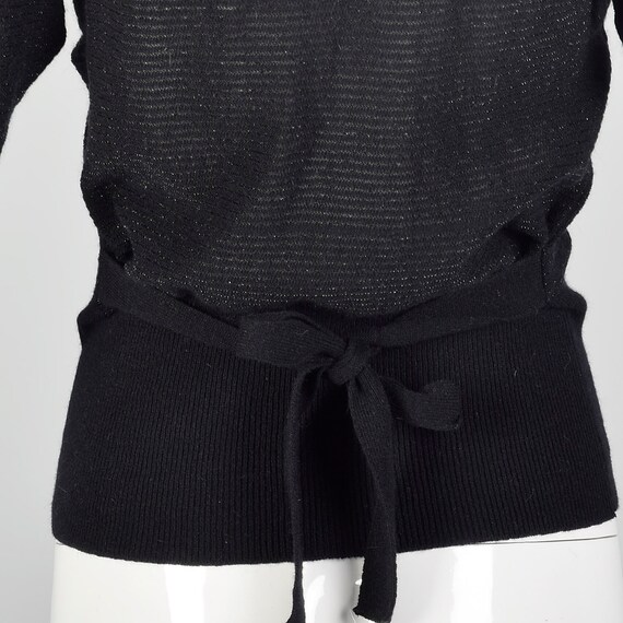XXS Sonia Rykiel 1980s  Black Lurex Stripe Sweater - image 8