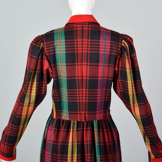 Kenzo Tartan Plaid Wool Dress Avant Garde Grunge … - image 7