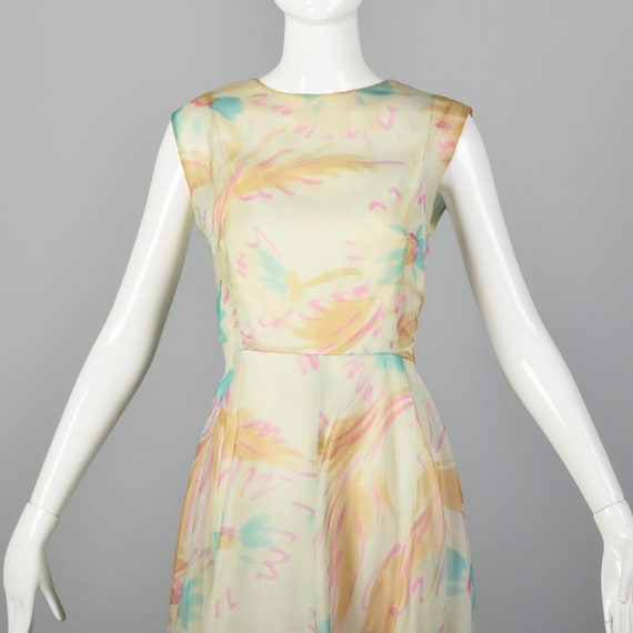 Medium Ferdinando Sarmi Gown 1970s Watercolor Pri… - image 5