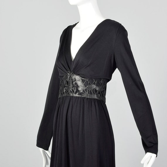 Large Cacharel Black Dress Silk Jersey 1990s Desi… - image 6