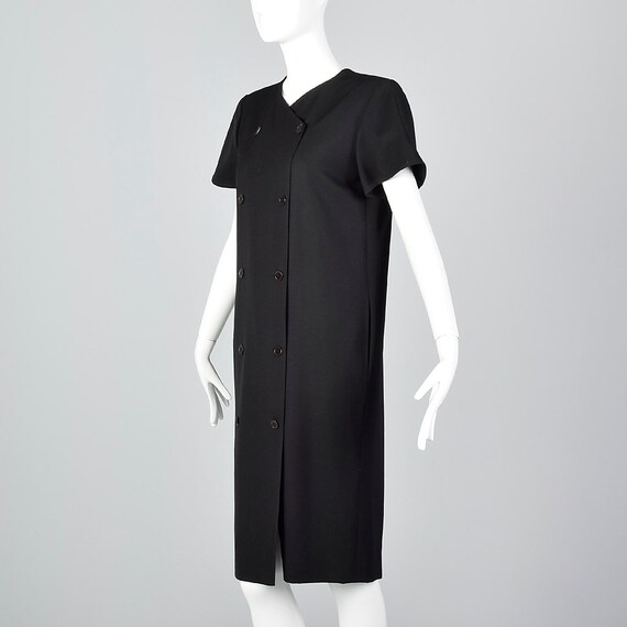 Medium Valentino Black Sack Dress Pleated Back Do… - image 2