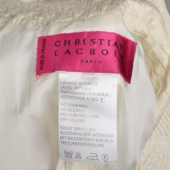 Medium Christian Lacroix Ivory Jacket 1990s Silve… - image 10