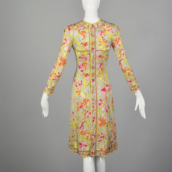 XXS 1960s Emilio Pucci Dress Signature Print Long… - image 3
