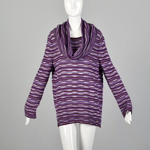 St John Sport Sweater Purple Wavy Knit 