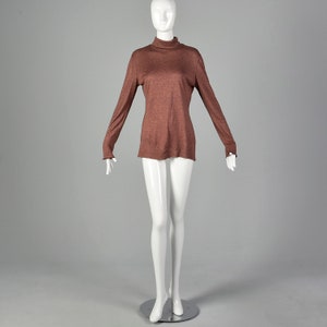 Large Rodier 1990s Chestnut Lightweight Wool Turtleneck image 4