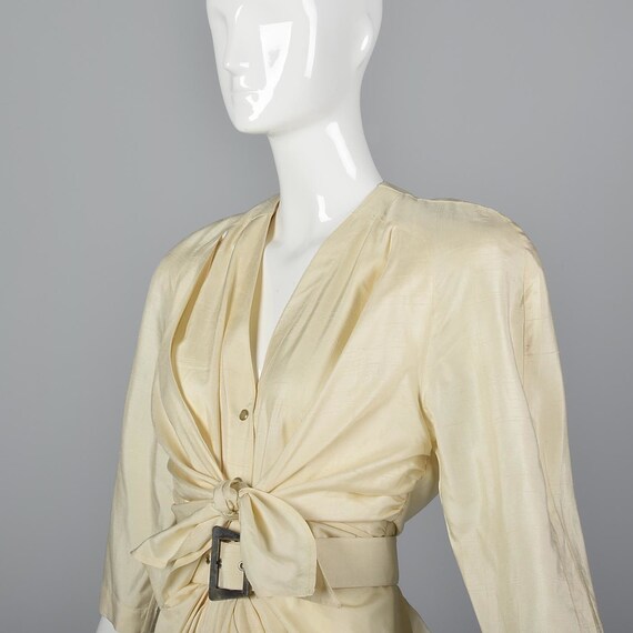 Small Thierry Mugler Draped Silk Dress Summer Dre… - image 9