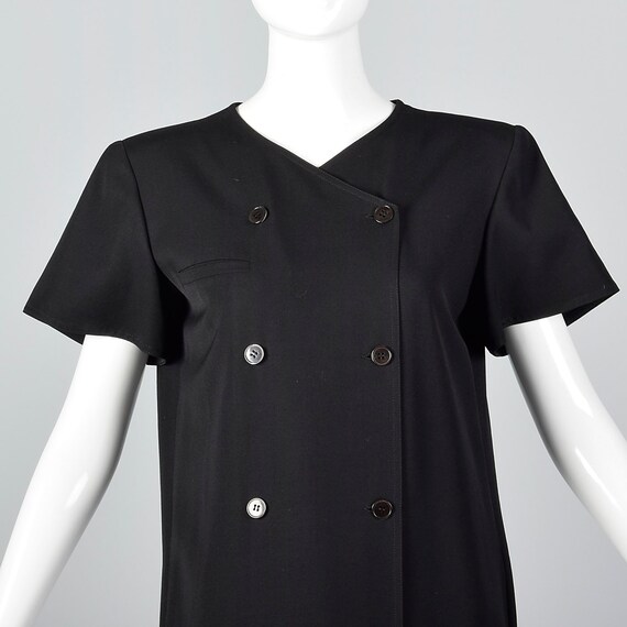Medium Valentino Black Sack Dress Pleated Back Do… - image 5