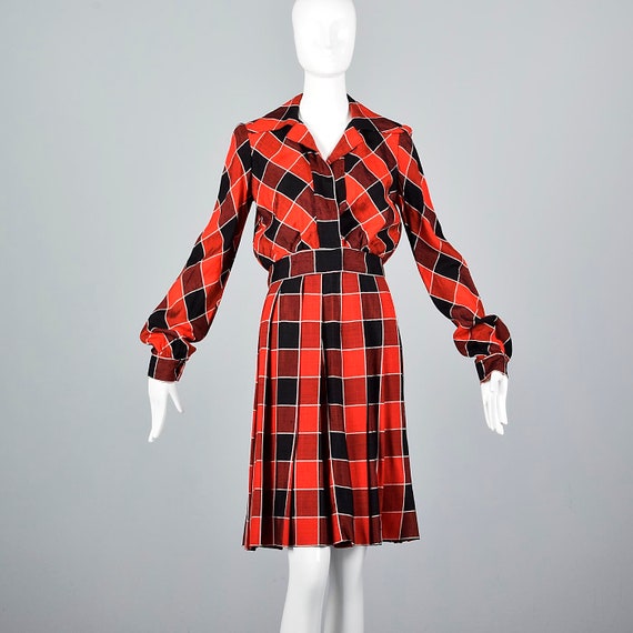XS Buffalo Check Separates Wing Collar Jacket Plai