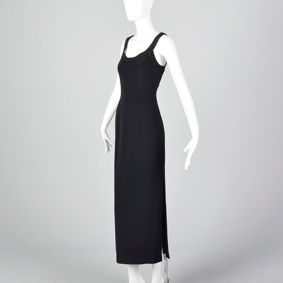 XS Oleg Cassini Black Tie Formal Maxi Dress Long … - image 3