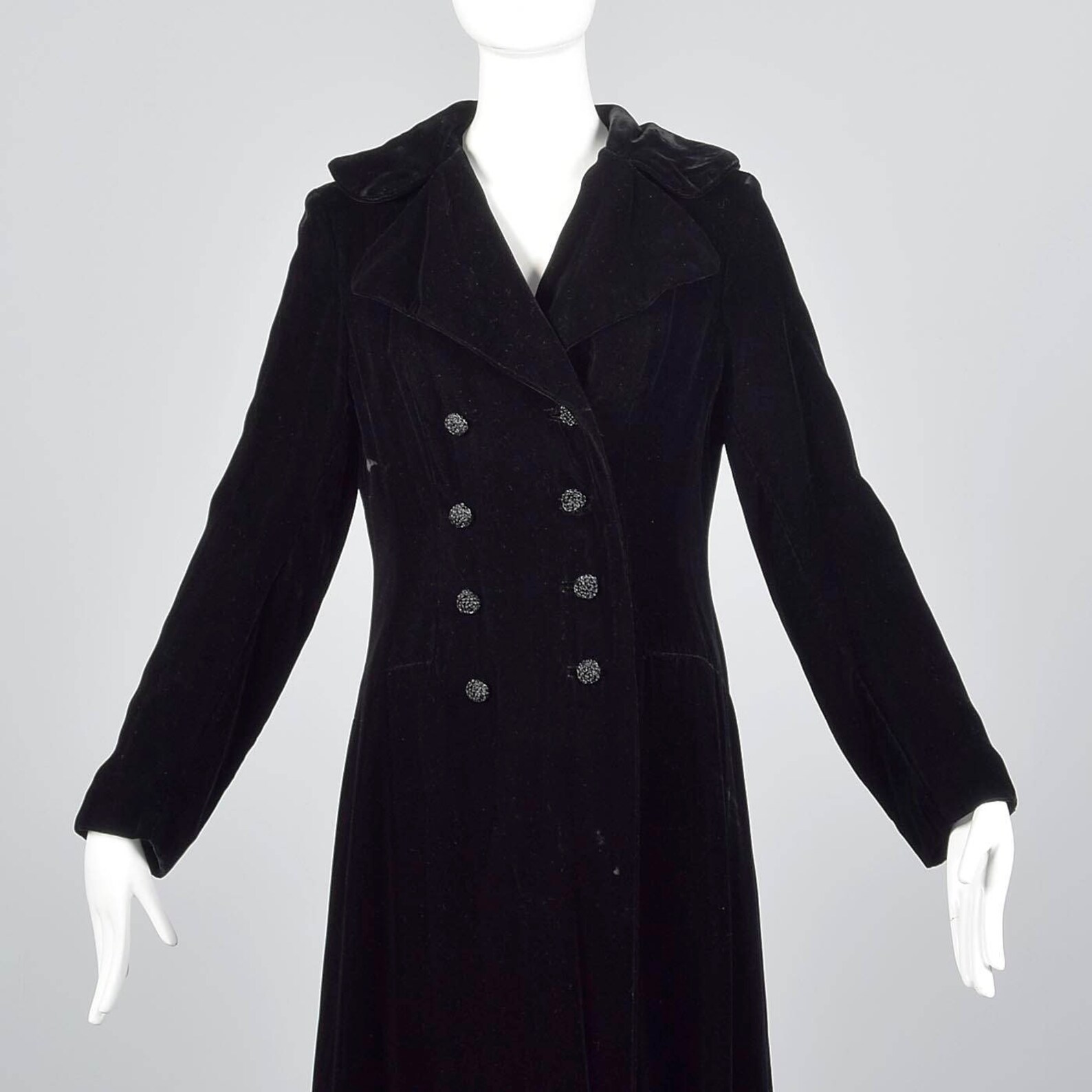 1970s Burgundy Velvet Maxi Coat main image 1