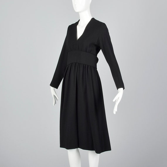 Medium 1970s Norell-Tassell Black Wool Dress Norm… - image 3