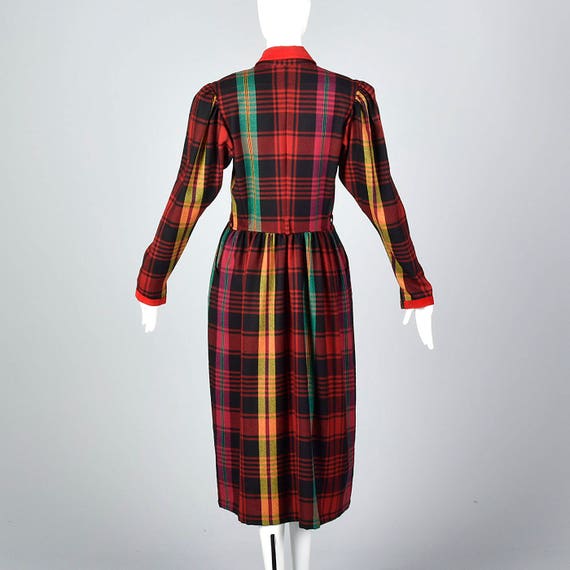 Kenzo Tartan Plaid Wool Dress Avant Garde Grunge … - image 4