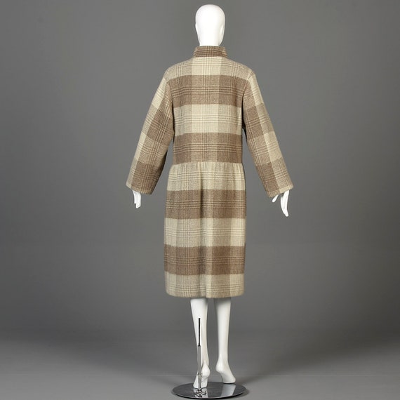 80s Coat Albert Nipon Winter Coat Plaid Coat Stri… - image 3