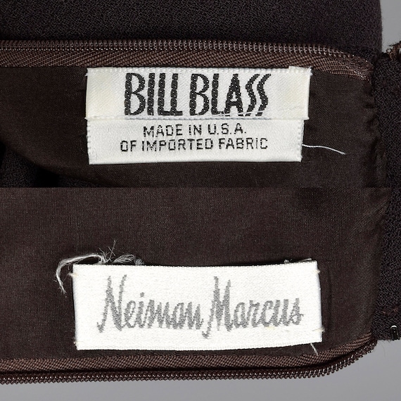 Small Bill Blass Brown Long Sleeve Dress 1990s Mi… - image 10