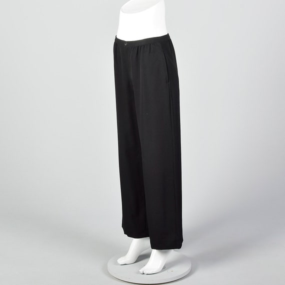 Large Issey Miyake 1990s Wide Leg Pants Black Pan… - image 2