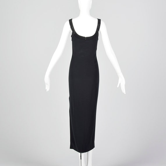 XS Oleg Cassini Black Tie Formal Maxi Dress Long … - image 5