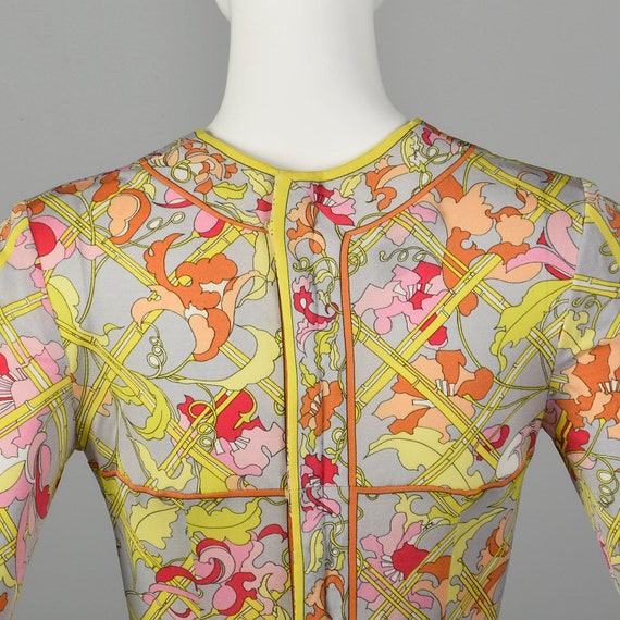 XXS 1960s Emilio Pucci Dress Signature Print Long… - image 6