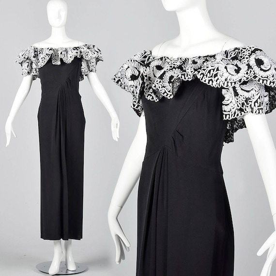 Bob Mackie Off Shoulder Full Length Black Pencil D