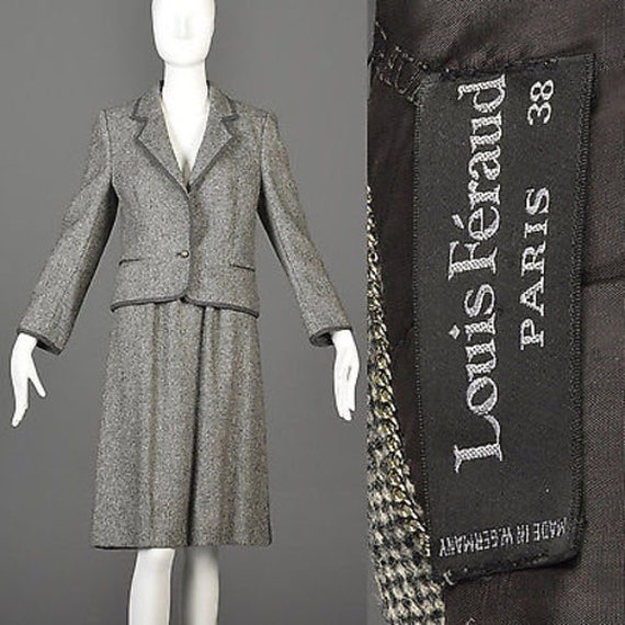 Louis Feraud Suit Louis Faraud Skirt Suit Gray Tweed Skirt 