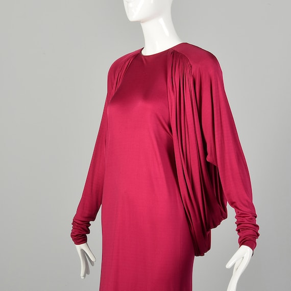 Small 1980s Missoni Formal Silk Jersey Gown Fuchs… - image 5