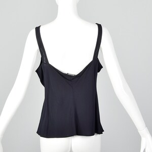 Large Giorgio Armani Sheer Silk Tank Top Lightweight Navy Sleeveless Vintage 1990s Shell Shirt image 9