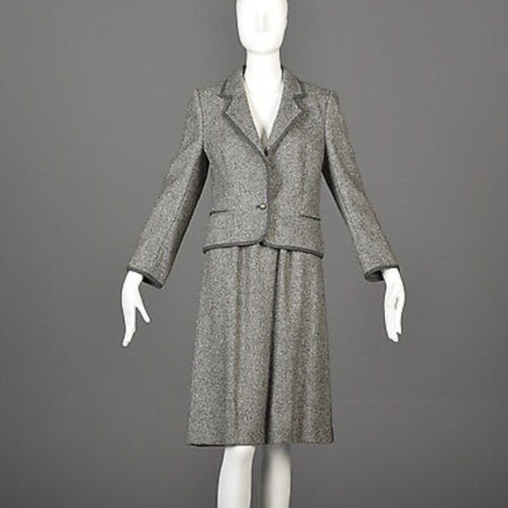 Louis Feraud Suit Louis Faraud Skirt Suit Gray Tw… - image 2