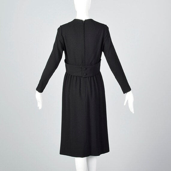 Medium 1970s Norell-Tassell Black Wool Dress Norm… - image 2