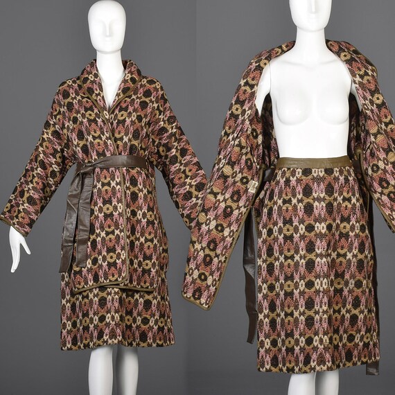 Small 1970s Bonnie Cashin Sills Tweed Skirt Cape Outfit Wool Separates Designer Set