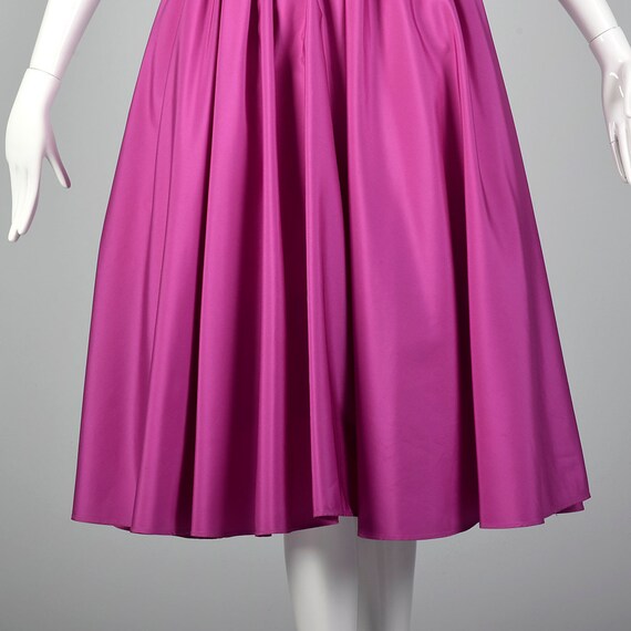 Small 1980s Fuchsia Dress Sequined Bodice Taffeta… - image 8