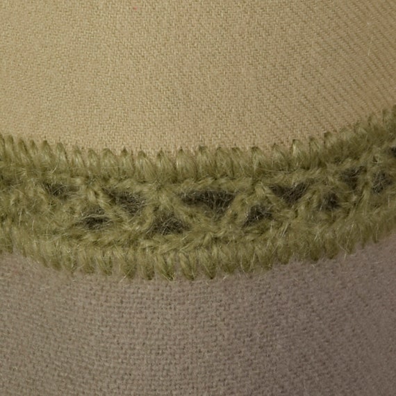 XS 1960s Patchwork Dress Knit Trim Green Sleevele… - image 10
