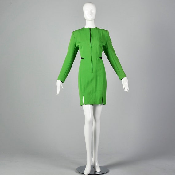 Small Claude Montana 1980s Green Dress Vintage Cl… - image 2