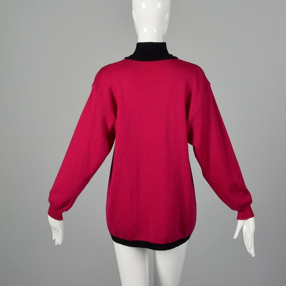 XL Ferragamo Pink Sweater 1990s Designer Turtlene… - image 3